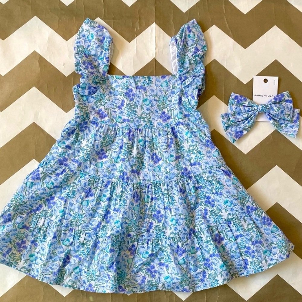 Janie and Jack dress and bow- 4t